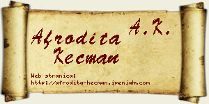 Afrodita Kecman vizit kartica